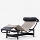 Roxy Klassik presents: Le Corbusier / Cassina.LC 4 - Chaise longue in patinated natural canvas and black ...