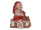 Antik K presents: Royal CopenhagenSmall Pixie Christmas figurine - Girl with teddybear on sleigh
