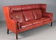 Roxy Klassik presents: Børge Mogensen / Fredericia Furniture.3-seater sofa.Reddish-brown leather.Fine ...