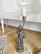 Annie's Antique & Deco presents: Table Lamp in Bronze - Women with dog - height: 57 cm