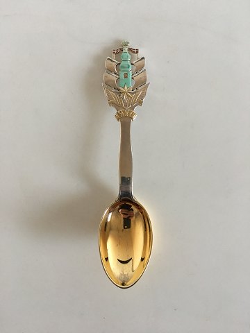 A. Michelsen 1930 Christmas Spoon Gilded Sterling Silver and Enamel