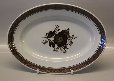 Brown Tranquebar 0927-45 Dish  oval, 20 x 28 cm Aluminia Faience