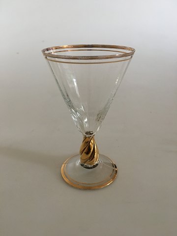 Holmegaard "Ida" Liqueur Glass with Gold on Stem, Rank and Foot