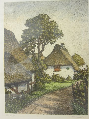 Print made by Heinrich Blunck (1891-1963) incl. frame 
"Parti fra Stolbro på Als", Sønderjylland
Frame: 33,5cm x 42,5cm
H. Blunck is born in Kiel.
Please look at our WEB-side for further items.