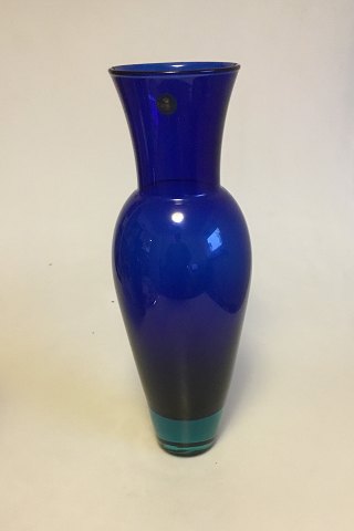 Holmegaard Harlequin Vase of blue glass