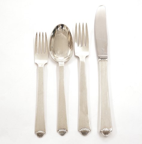 Hans Hansen, Kolding, Denmark. Silver cutlery set 
"Arvesølv 4". 63 pieces