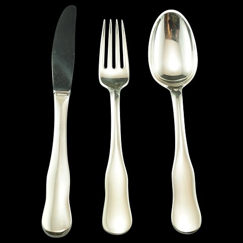 Hans Hansen; Arvesølv 19 silver cutlery, complete for 6 persons, 18 pieces
