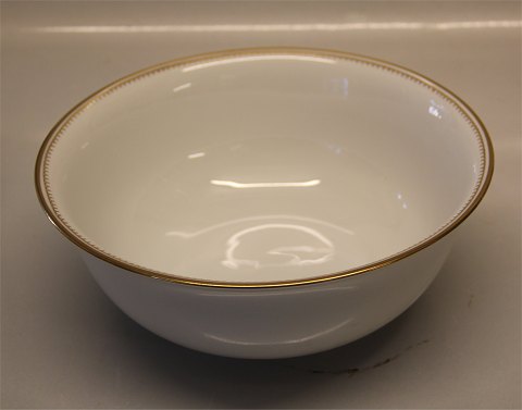 043 Kartoffelskål 8,5 x 22 cm B&G Menuet: Hvidt porcelæn, takket guldkant, hvid, 
form 601 Bing & Grøndahl 
