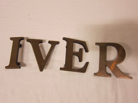 Old letters made of brass