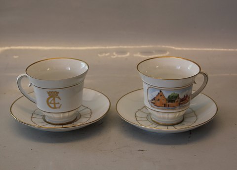 C4 Christian the fourth pattern on  B&G Offenbach Porcelain 104 Large tea cup 9 
x 10 cm & saucer 16 cm (#476)
