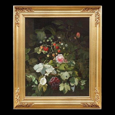 O. D. Ottesen, Denmark, 1816-92: Large stilleben. 
Oil on plate. Signed and dated 1860. Visible size: 
64x52cm. With frame: 81x73cm