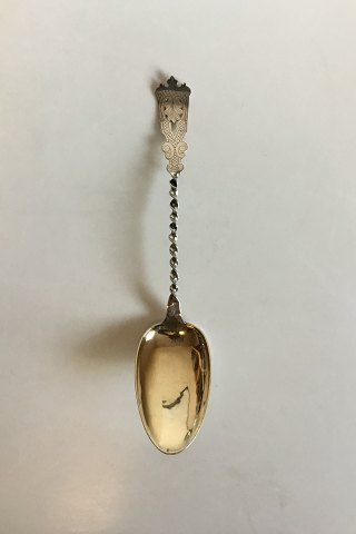 Large Early Gilded Serving Spoon in 13 pure silver