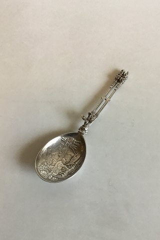 Old Norwegian Wedding Spoons with doves and deers. Done in 13 loedig.. silver