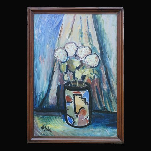 Eugene de Sala, 1899-1989, oil on plate: Stillife. 
Signed. Visible size: 96x65cm. With frame: 
106x75cm