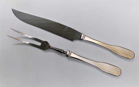 Hans Hansen. Silver cutlery. Susanne. Carving set. Sterling (925). Length 28 cm.