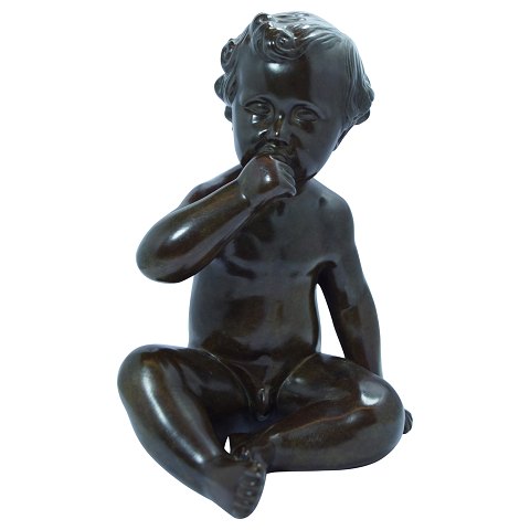 Just Andersen; A figurine D2326, boy made of disko metal