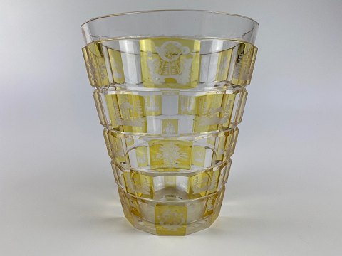 Crystal vase of clear and yellow / amber glass, 19th - 20th century