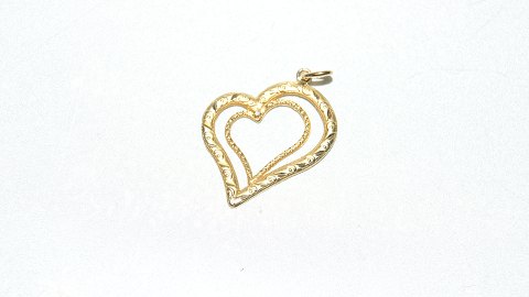 Elegant pendant / charms Heart in 14 carat gold