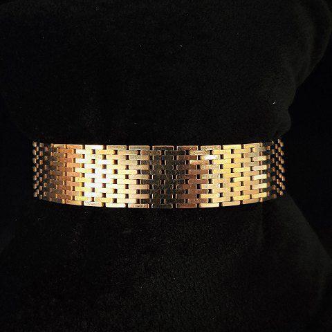 A bracelet of 14k gold, w. 13 mm