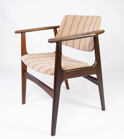 Spisestuestol - Teak - Model "Lene" - Stribet Stof - Arne Vodder - 1960erne