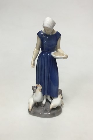 Bing & Grondahl Figurine of Girl feeding Chickens No 2220