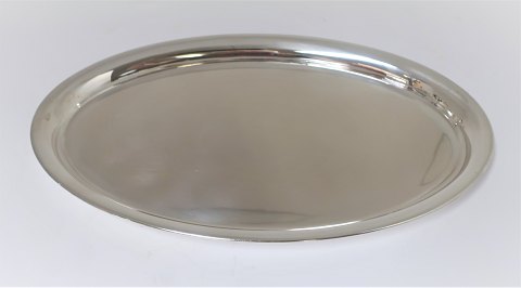 Cohr. Lille oval sølvbakke (925). Længde 29 cm. Bredde 18 cm.