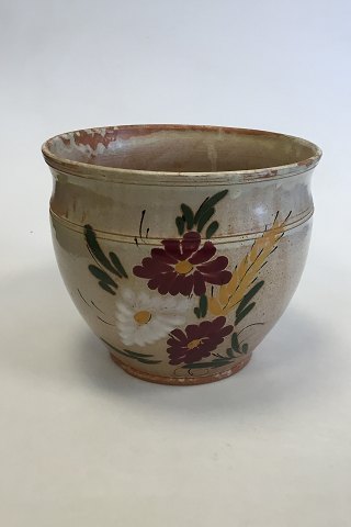 Vallauris Clay pot with flower decoration