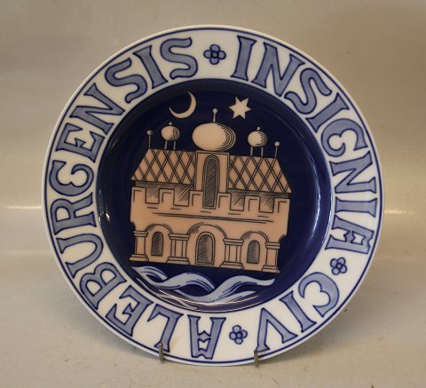 Aalburgensis Insignia CIV  B&G Porcelain Coat of Arms Town Plate 23.8 cm 
Ålborgplatten