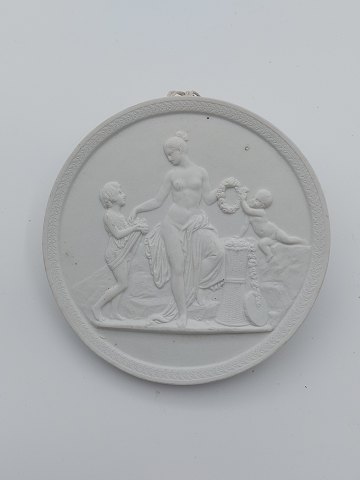 Royal Copenhagen bisquit plate "Childhood and Spring" 19th. century (no. 116)