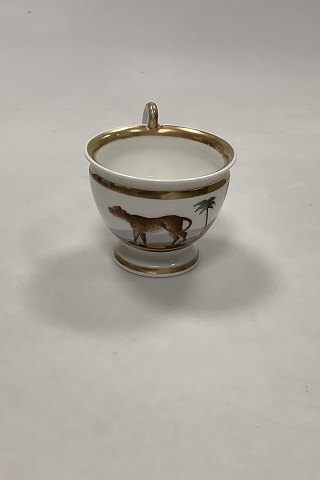 French Coffee Kop in Porcelain painted with Cat Animal