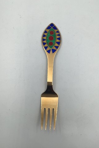 A. Michelsen Christmas Fork 1998 Gilt Sterling Silver with Enamel