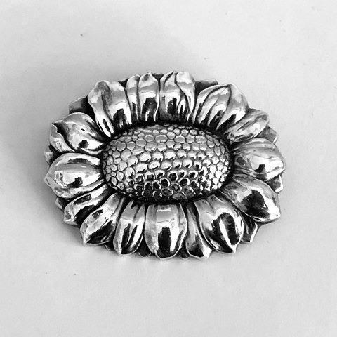 German silver sunflower brooch from 1890-1925
