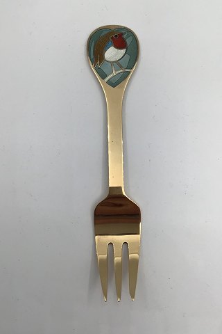 A. Michelsen Gilded Sterling Silver Christmas Pastry Fork 1981