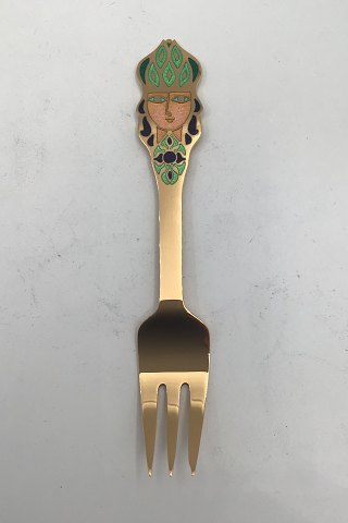 A. Michelsen Gilded Sterling Silver Christmas Pastry Fork 1982