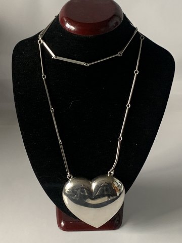 Heart with Silver necklace in sterling silver
Stamped HS 925S
