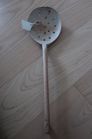 Big old perforated ladle made of wood
Please look at the handle too
