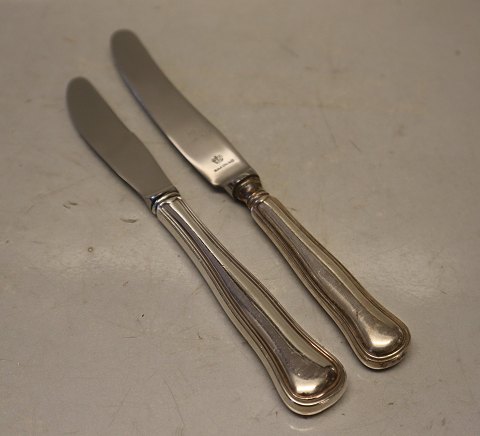 OLD DANISH Knives Dobbelt riflet Danish Cutlery Silver plated