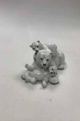 Royal Copenhagen Motherly Love Polar Bear Figurine of Mother and Young No 354