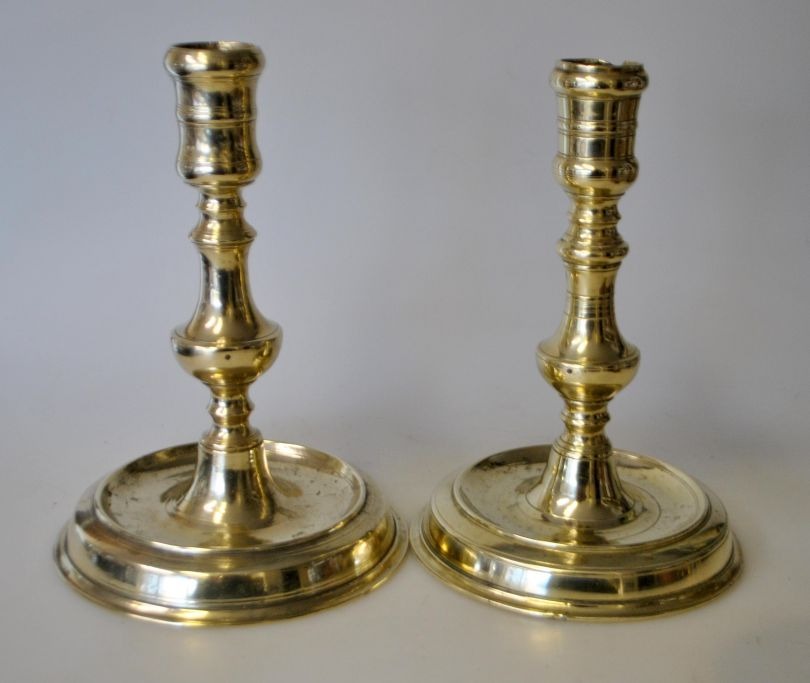 Pair Danish Brass Candlesticks
