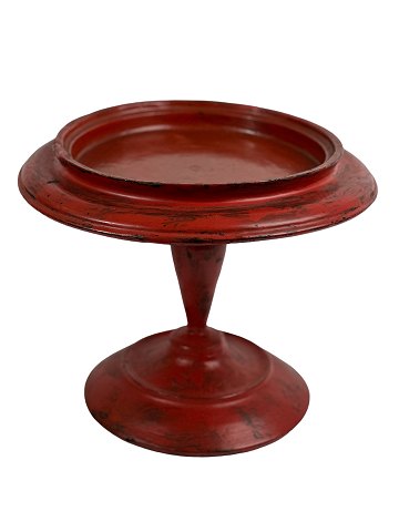 Antique Burmese footed dish / pedestal tray / table stand. Lacquer work. Late 
19th century to early 20th century. Burma (Myanmar).