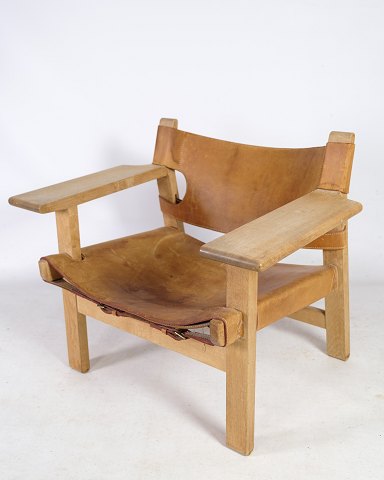 The Spanish chair, model BM2226, oak wood & patinated leather, designed by Børge 
Mogensen in 1958.
Great condition
