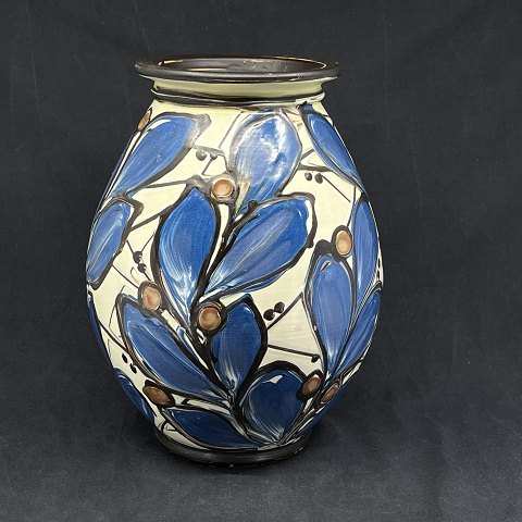 Flot Kähler vase med blå blade