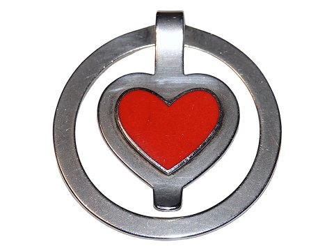 Georg Jensen sterling silver
Money clip with red enamel heart