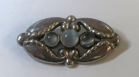 Georg Jensen. Sterling silver brooch with moonstone. (925). Model 156. Length 
4.5 cm.