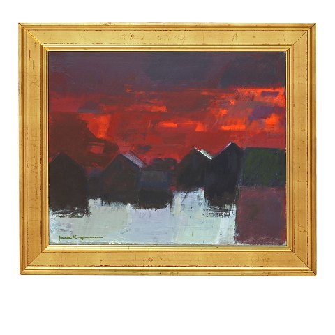 Jack Kampmann, 1914-89, oil on canvas with a 
motive form the Faroe Islands. Signed. Visible 
size: 53x64cm. With frame: 69x80cm