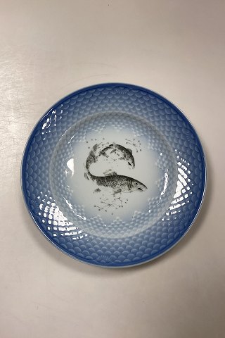 Bing and Grøndahl Blue Tone Fish Plate motif 2 Salmon No. 716 - CHIPED/WORN