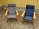 Resting chairs in oak with wool designed by Hans Wegner from Getama furniture 
factory 5000 m2 showroom