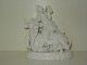 Antique Royal Copenhagen Blanc de Chine Figurine, Woman & Bull