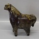 Sjov Keramik Hest - med sung agtig glasur ca 20 x 20 cm Viggo Kyhn
