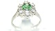 White Gold Ring with Emerald and Diamonds, 14 Carat
